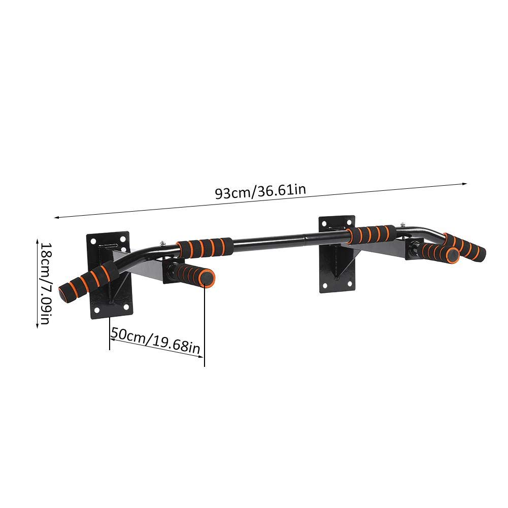 Chin-up bar, wall-mounted chin-up bar, black powder coated, for home and gym use, suitable for beginners and advanced users