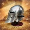 Silver Barbuda Helmet with Display Stand Authentic Medieval Knight Armor Halloween Gift