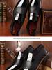 TEMU Men's Autumn/Winter Formal Leather Slip-On Shoes, Pointed Toe, for Business or Wedding.