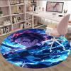 1pc Kamado Tanjiro  Carpet, Round Rug, Comfortable, Suitable for Entryways, Living Rooms, Office, And Bedrooms, Christmas Decoration