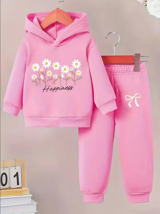 Adorable Baby Girl Wool Sweatshirt & Stylish Sweatpants Set for Autumn/Winter Outdoor Fun – Perfect New Baby Gift