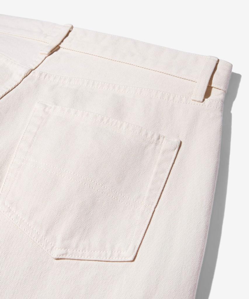 Noa (U) Brushed Cotton Pleated Jeans Natural