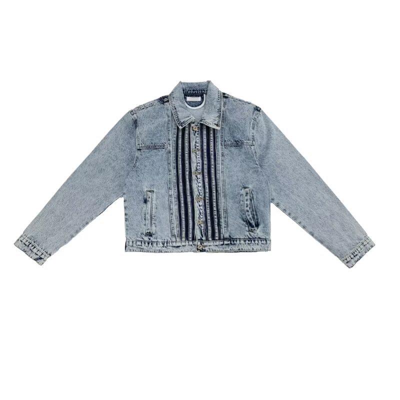 "Unisex Vintage Washed Denim Suit: High-End, Trendy, Versatile Casualwear"