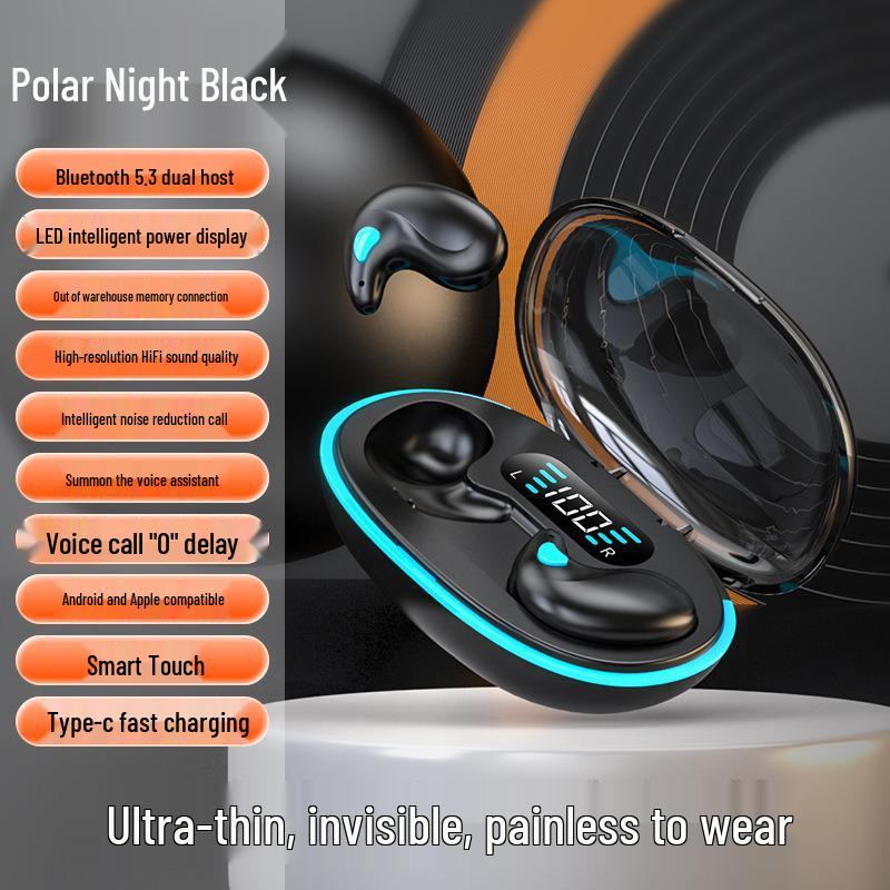 X55 Invisible Sleep Wireless Earbuds: Ultra-thin, Side-Sleep Friendly, Long Battery Life, Bluetooth 5.4.