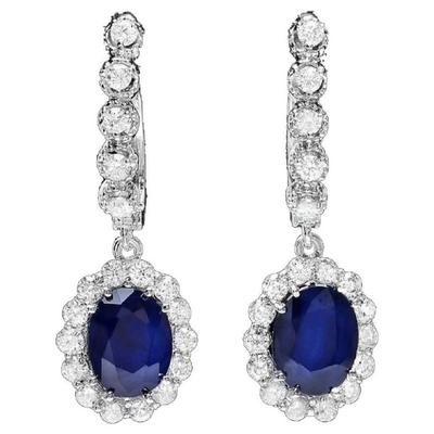 Huitan Noble Women Earring Dazzling Oval Blue/White Zircon Pendent Wedding Engagement Party Female Drop Earrings Fashion Jewelry
