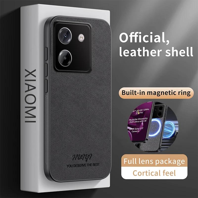 Luxury Business Leather Soft Frame Magnetic Cover For Xiaomi Poco M7 Pro PocoM7 Pro 5G Phone Cases Capa