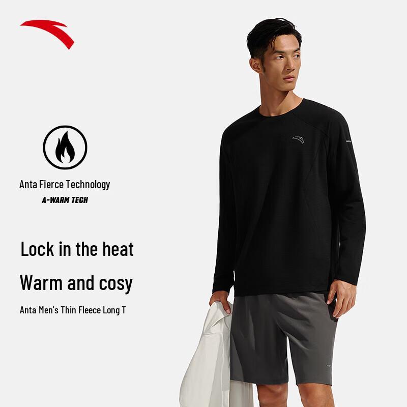 Anta Men s Brushed Fleece Long-Sleeve Training T-Shirt 3XL