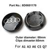 4pcs Wheel Center Cap Hub Covers 60mm 61mm 68mm 69mm For 4GFIO A3 A4 A5 A6 A7 A8 S4 Q7 Q3  Car Styling  Badge  Auto Accessories