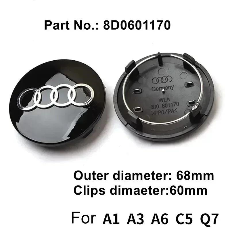 4pcs Wheel Center Cap Hub Covers 60mm 61mm 68mm 69mm For 4GFIO A3 A4 A5 A6 A7 A8 S4 Q7 Q3 Car Styling Badge Auto Accessories