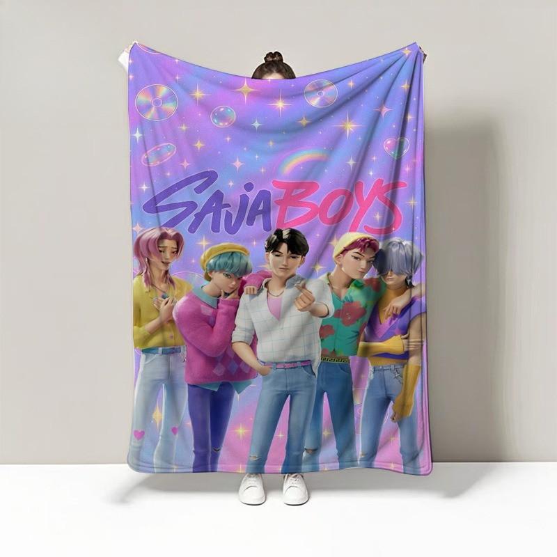 Sajaboys Kpop Printing Blanket for Home Fleece Plush Hunters Flannel Blankets