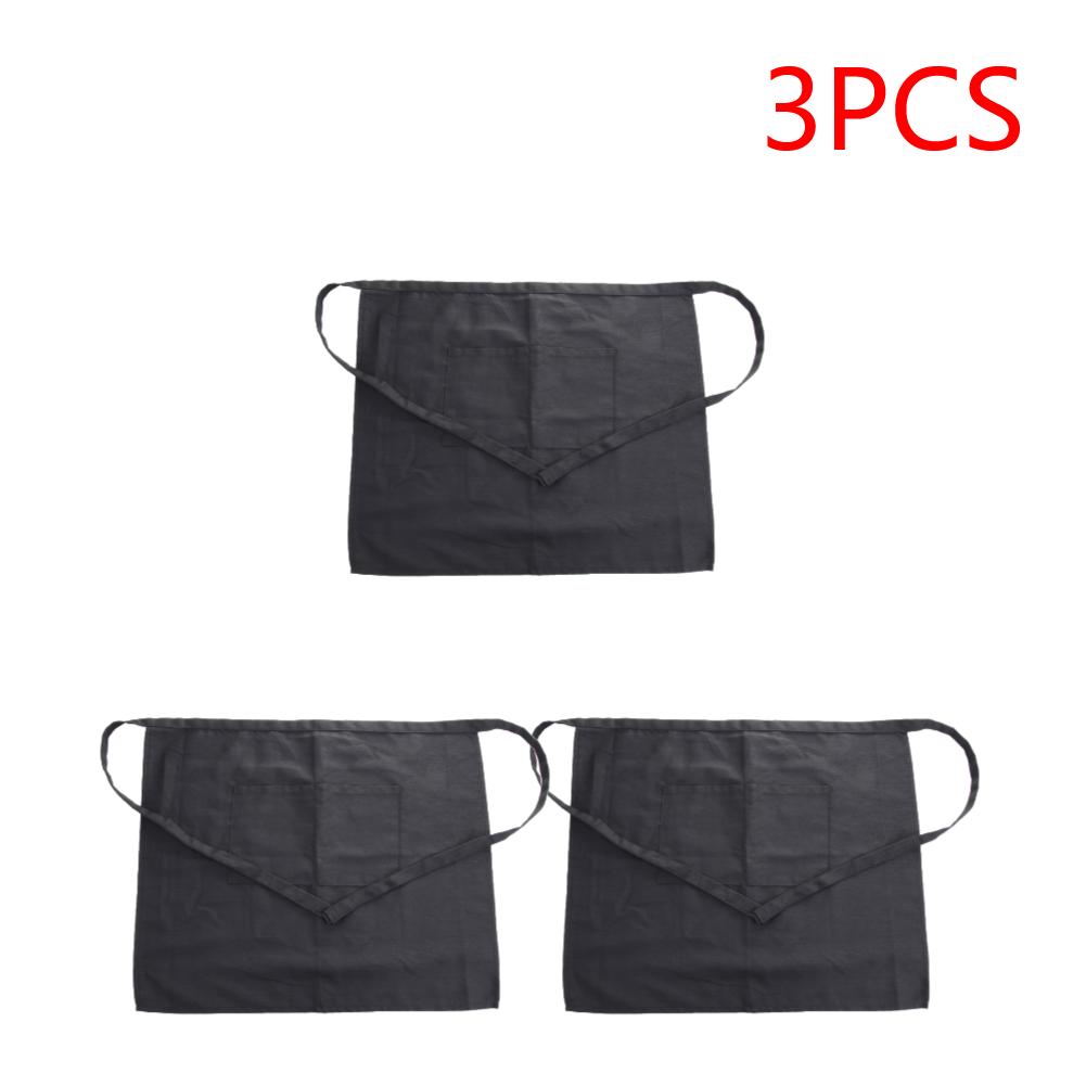 

3-10 шт. Фартуки для кофейни с карманом Короткий фартук на талию Однотонный Регулируемый Половина длины Мягкий Паб Уборка для Официанта Сервера