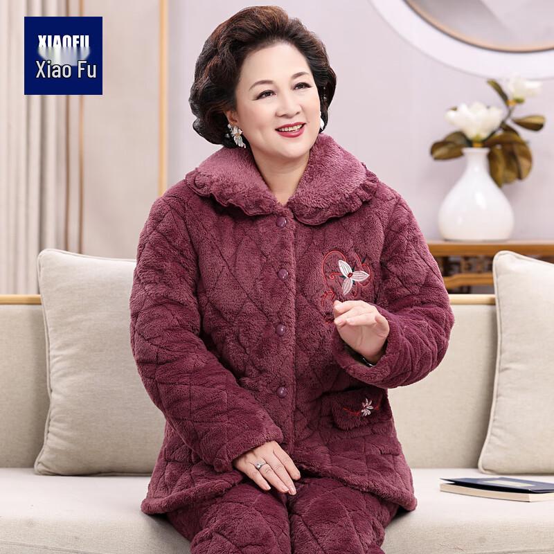 

Женский зимний термохлопковый пижамный комплект XL