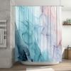 Marble Shower Curtain Blue Grey Teal Waterproof Bathroom Decor Modern Fabric Liner Vintage Pattern Home Textile Artistic Design