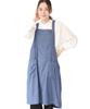 Stylish and Cute Easy To Slip Cotton Double Soft and Design Women's Apron, On, 100% Gauze, Lightweight, Back-cross (Navy 2/wga020)