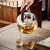 High-Temperature Resistant 1L Transparent Glass Teapot with Handle for Fire Cooking, Ins Style Tea Set