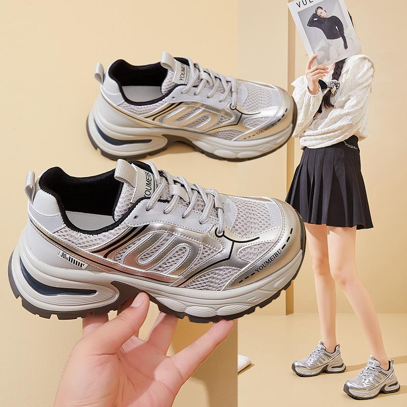 Paris Dad Shoes Female Star Platform 2026 Spring and Autumn New Mesh Breathable Height Increase Sports and Leisure Shoes
