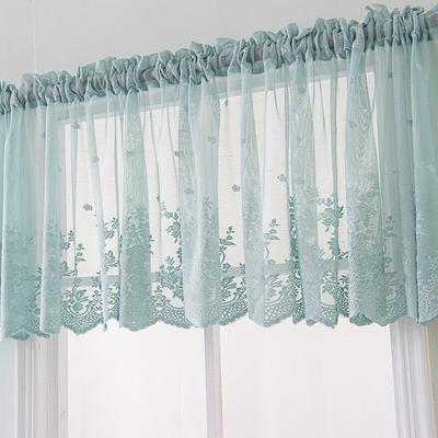 European Embroidered Tulle Curtain Home Window Decorative Curtains Living Room Blue White Beige Curtain Home Decor