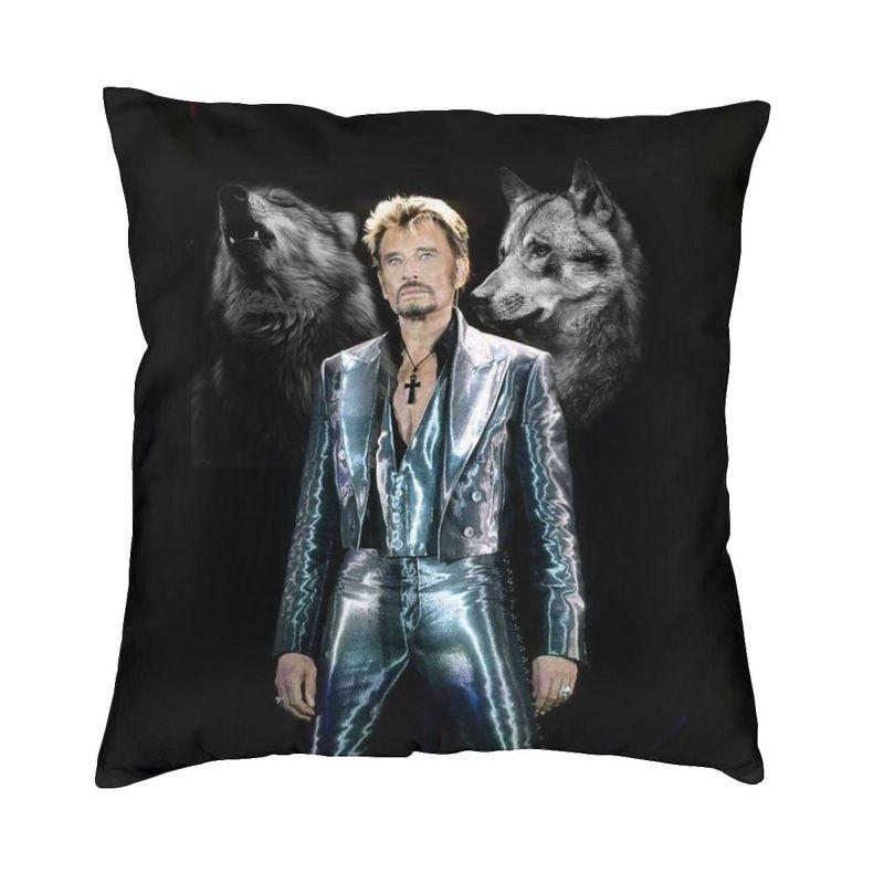 

Motorcycle Johnny Hallyday Pillow Case xcm Home Decorative Kawaii French Rock Singer Cushion Decoration Salon Pillowcase 30x30cm