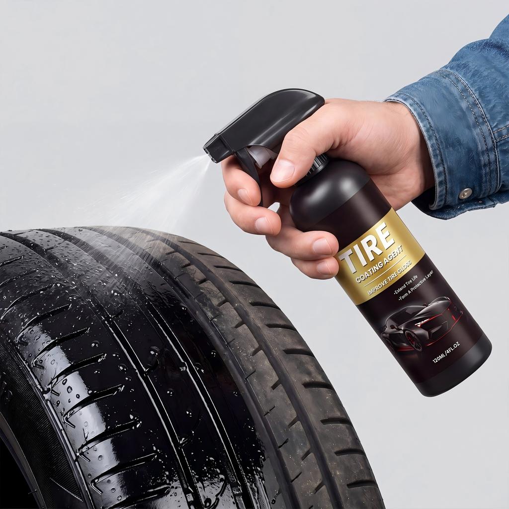 Tire Coating Agent Spray 120ml Tire Shine Enhancer Protectant Spray for Automotive Tires Extends Tire Life and Forms Protective Layer