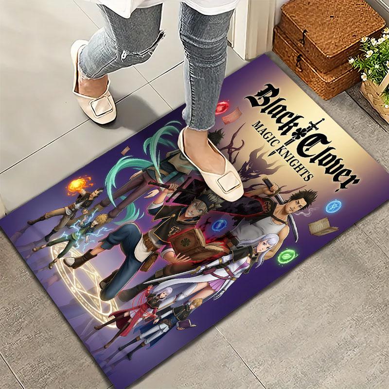 Dywan Black Clover do salonu, sypialni, dekoracja sofy domowej, mata podłogowa antypoślizgowa dla dzieci