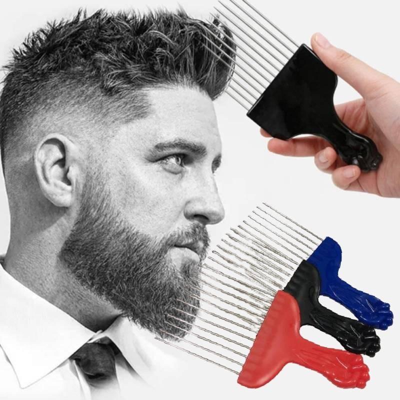 Metal Comb Hair Styling Fork Detangle Salon Men Hairdressing Oil Head Combs