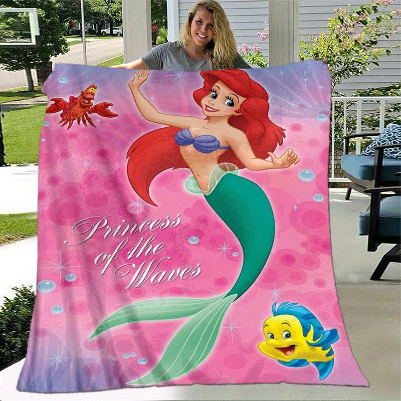 1pc Mermaid Printing Blanket - Soft, All-Season Throw for Living Room, Bedroom,Personalized Gift with Adorable Cartoon Design