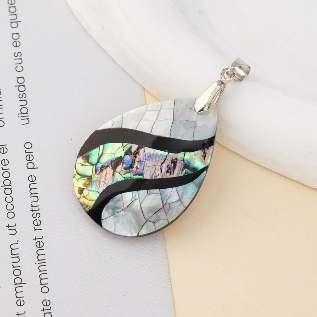 

1 шт., подвеска в виде капли воды из натуральной ракушки, минималистичные подвески для мужчин и женщин для самостоятельного изготовления ожерелья, декора, украшений, рождественских подарков, ремесла 1Pc/43×30mm