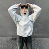 Men's Back-to-School Solid Color Hoodie Cardigan, Spring/Autumn 2026, American Style, Long Sleeve for Primary Students