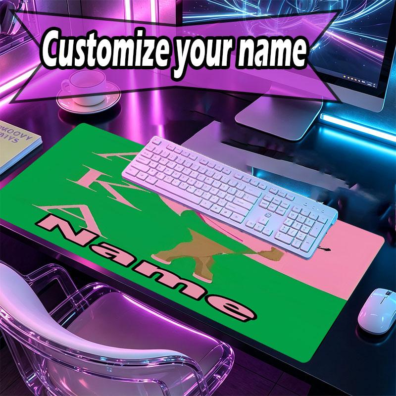Custom Name Personalized Alpha Kappa Alpha Pattern Mousepad, Laptop PC Desk Mat, Decorative Desk Mat for Home Keyboard Pad Gift