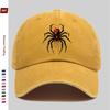 Pc Pcs Black Spider Print Trucker Cap for Men  Women  Adjustable Buckle Strap Lightweight Vintage Suitable for Dating Outd