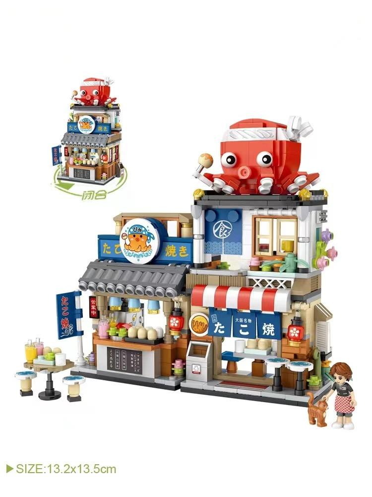 Loz Building Blocks Japanese-Style Street View Store Mini Small Particles Assembled Toy Puzzle Girl Boy