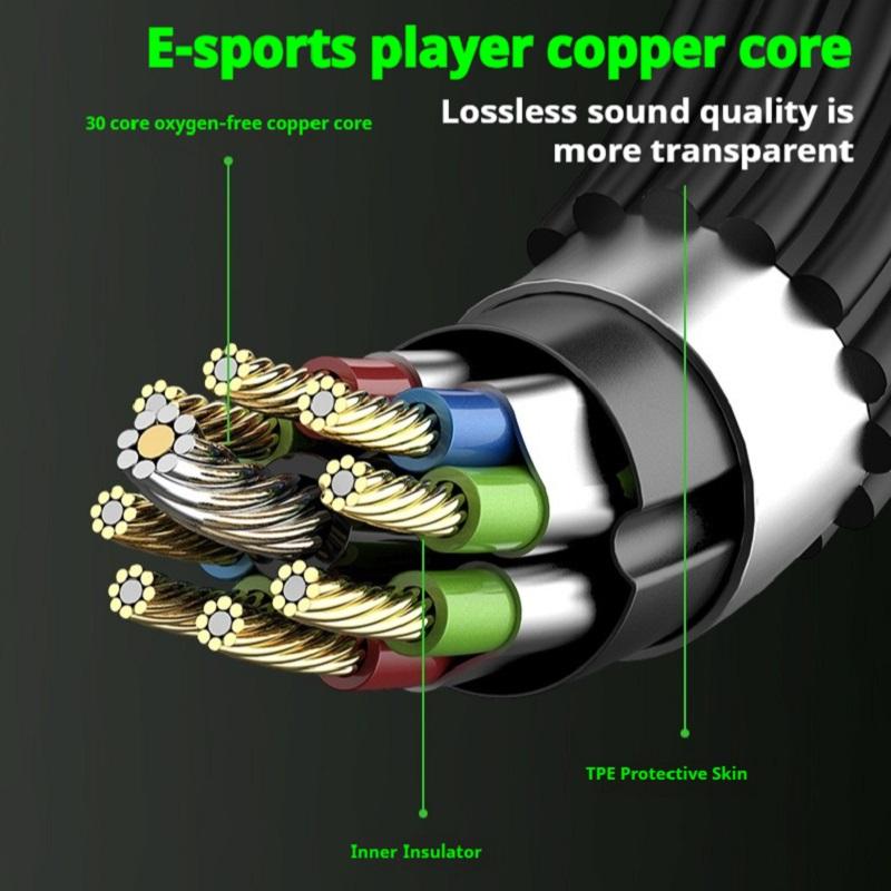 Wired Gaming Magnetic Design Earphones Type C&3.5mm 6D Stereo Sound Headsets In-Ear Headphones For Samsung Handfree With HD Call