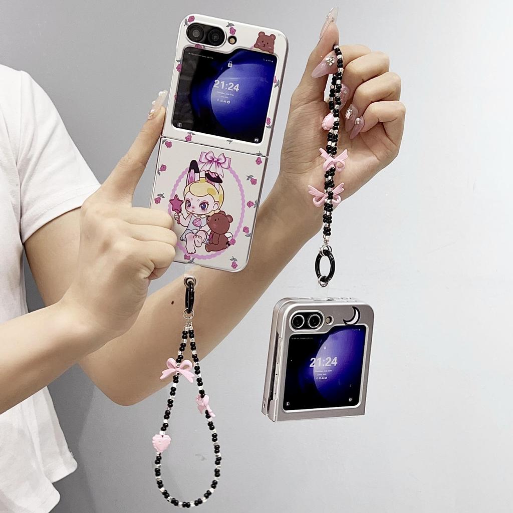 Electroplated Protective Case for Samsung Galaxy Z Flip7/6/5 - Compatible with Japanese & Korean Cartoons