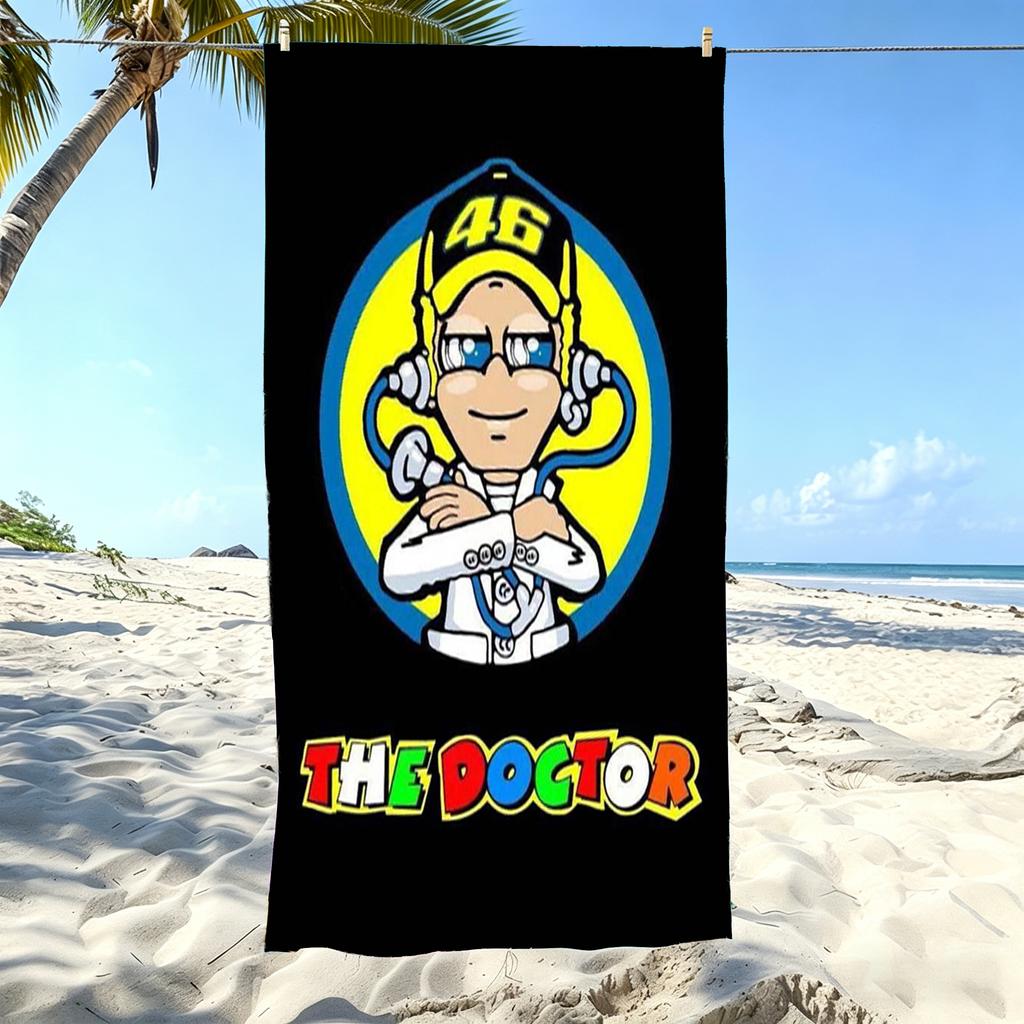 1pc MotoGP Logo Beach Towel Microfiber V-Valentino R-Rossi VR46 #46 Soft Quick Dry Bath Towel for Fans Swimming Outdoor