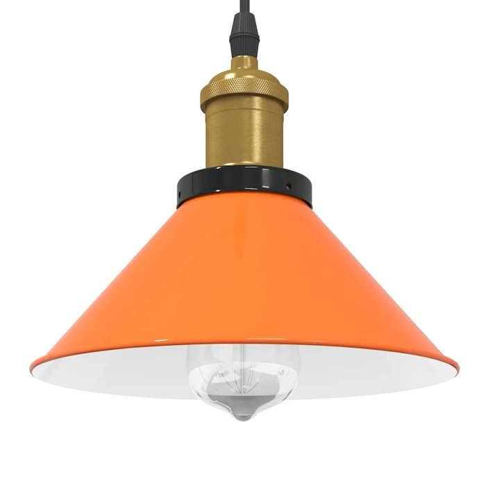 VidaXL Lampe suspendue réglable hauteur E27 orange brillant métal, éclairage suspendu, éclairage suspendu de cuisine, 4103448