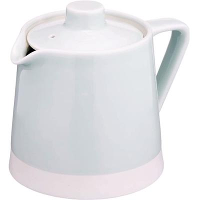 Hasamiyaki Teapot Stainless Steel Tea Strainer Set 500ml Blue Plain Celadon Glaze Stylish Teapot Made In Japan Tea Pot Porcelain 19583 "Essence"