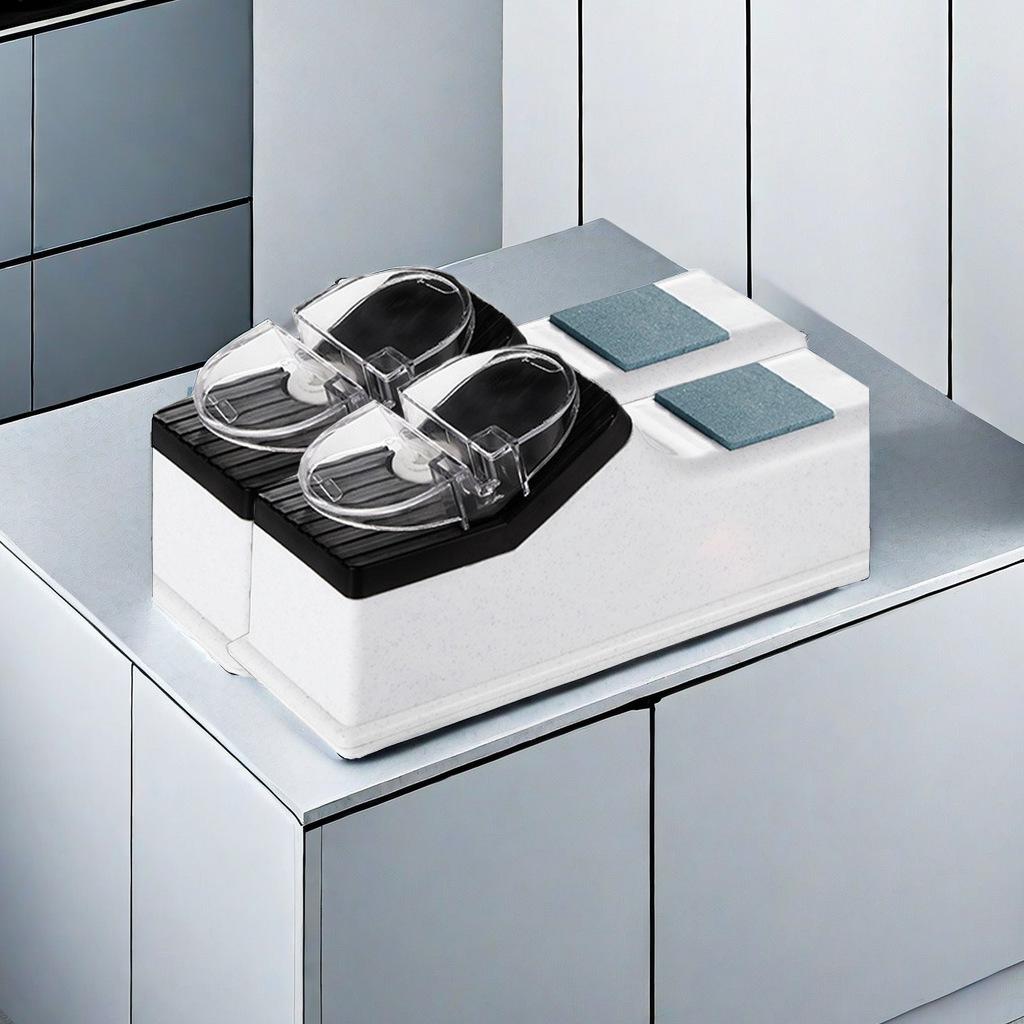 Ascuțitor electric portabil cu două fețe cu piatră medie-fină