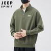 JEEP SPIRIT Men's Half-Zip Stand-Collar Sweatshirt