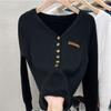 Fashion Plus Velvet Padded Sweater All Match Casual Knit Bottoming Shirt Women Autumn Winter Elegant Slim V-neck Tops