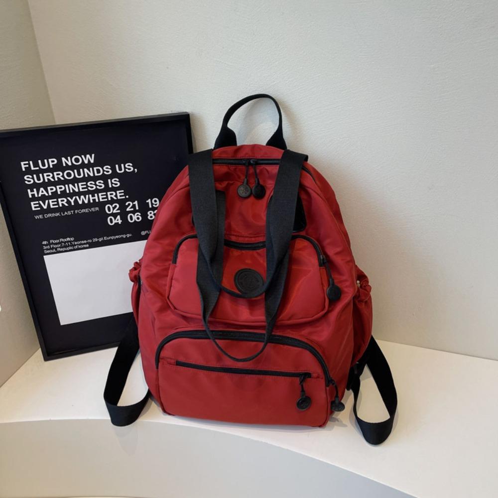 

Korean Style Sport Nylon Backpack Large Capacity Fitness Bag Travel Shoulder Bag Swimming красный