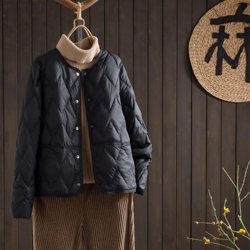 Womens Lightweight Short Puffer Jacket With Quilted Design Warm Down Coat Small Stature Daily Wear Winter