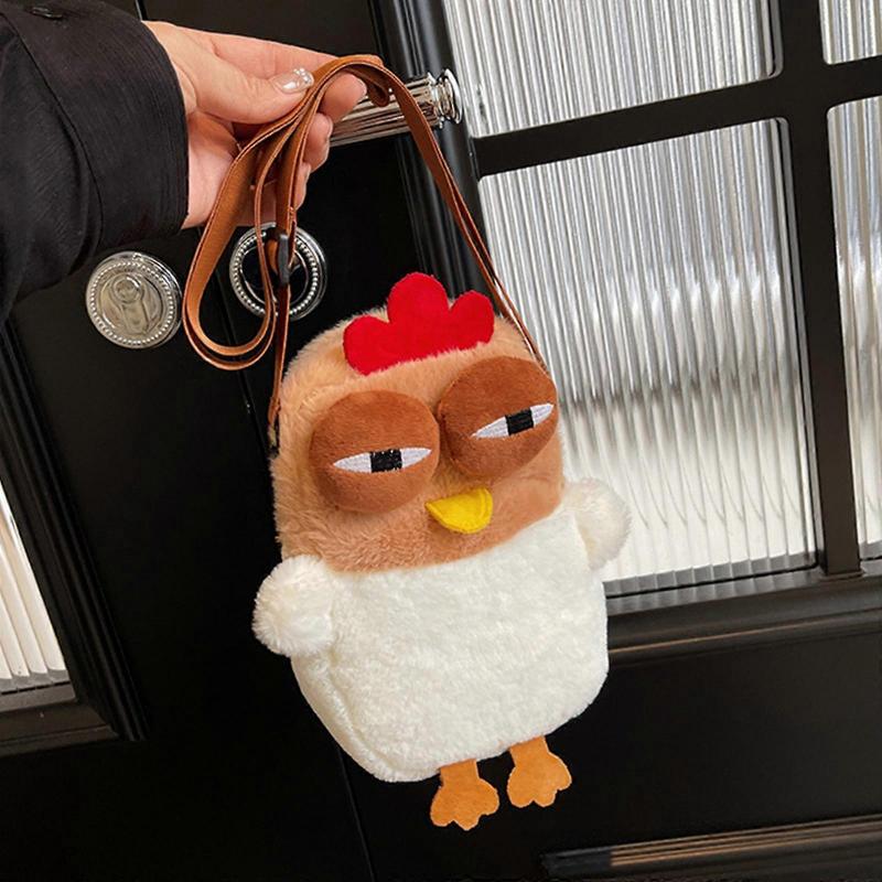 Lightweight Plush Chicken Coin Bag with Sufficient Space Kids Shoulder Bag Crossbody Purse for Everyday Use