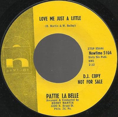 7-Zoll Schallplatte PATTI LABELLE - Love Me Just A Little / The Jokes O ZTSP58647 Newtime 1963 US Soul/Funk Gebraucht