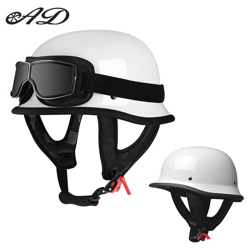 German-Style Motorcycle & Electric Scooter Safety Helmet for Men & Women - Skull Cap Design