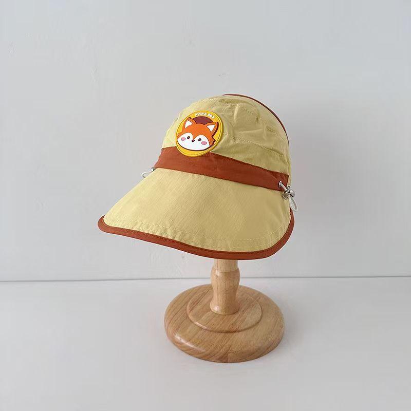 Children s sun protection hat with large eaves summer thin design girls UV resistant empty top sun protection hat baby sun hat