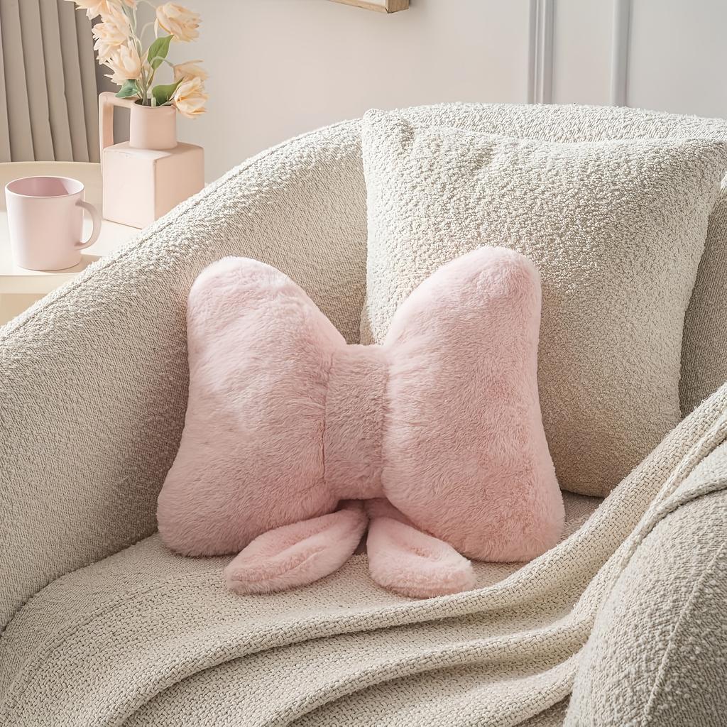 A Cute Bow Pillow - Soft,Hand Washable,Perfect for Bedroom&Sofa Decorations Ideal Gift | Room Décor|Decoration Throw Pillow Halloween Easter Christmas