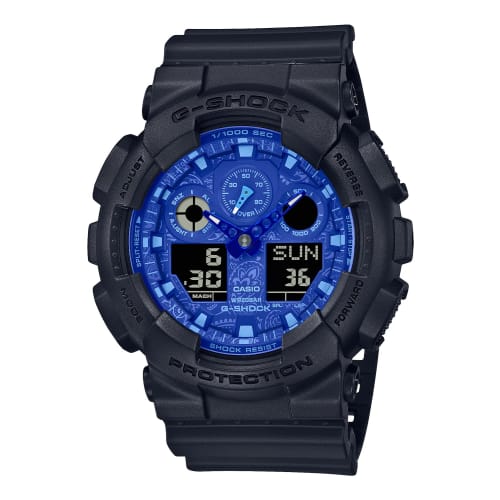 

Casio G-Shock Blue Paisley Series Watch GA-100BP-1AJF Men s Black