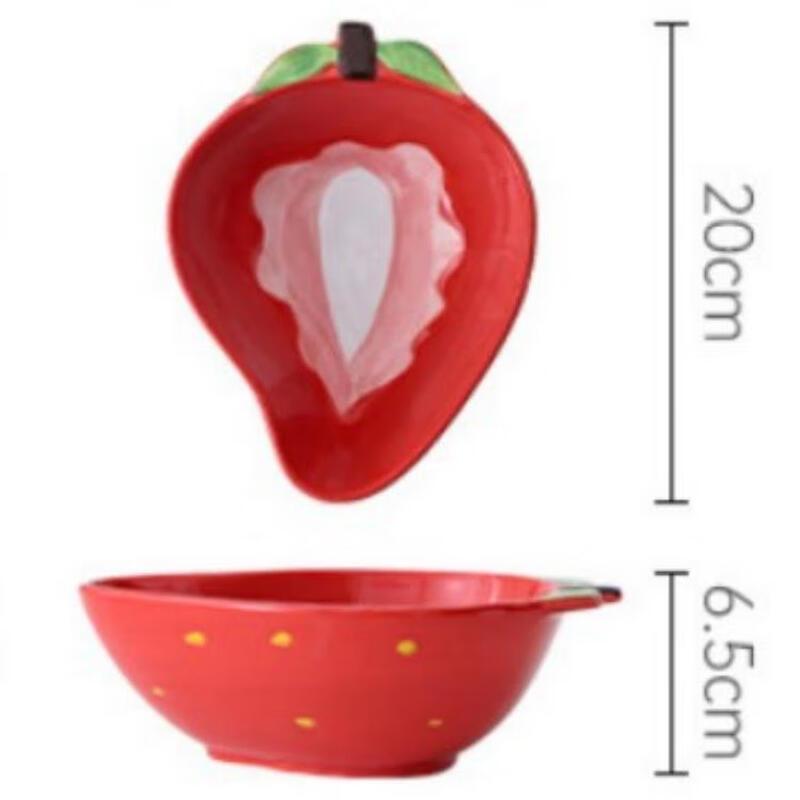ZISIZ Cartoon Ceramic Strawberry Bowl Set