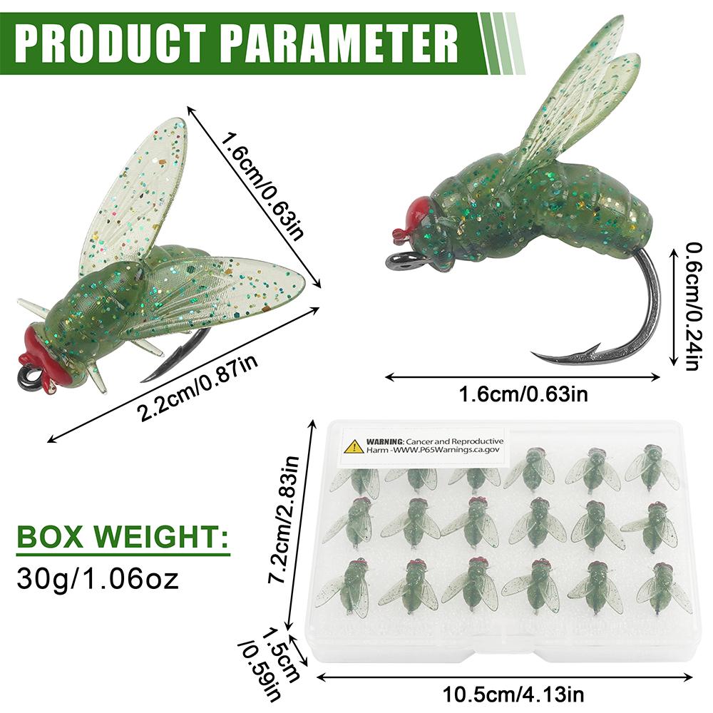 18Pcs Bionic Fly Fishing Bait Fly Fishing Flies Lures Kit Trout Jigs Swimbait Dry Flies Freshwater Saltwater Fly Fishing Hooks