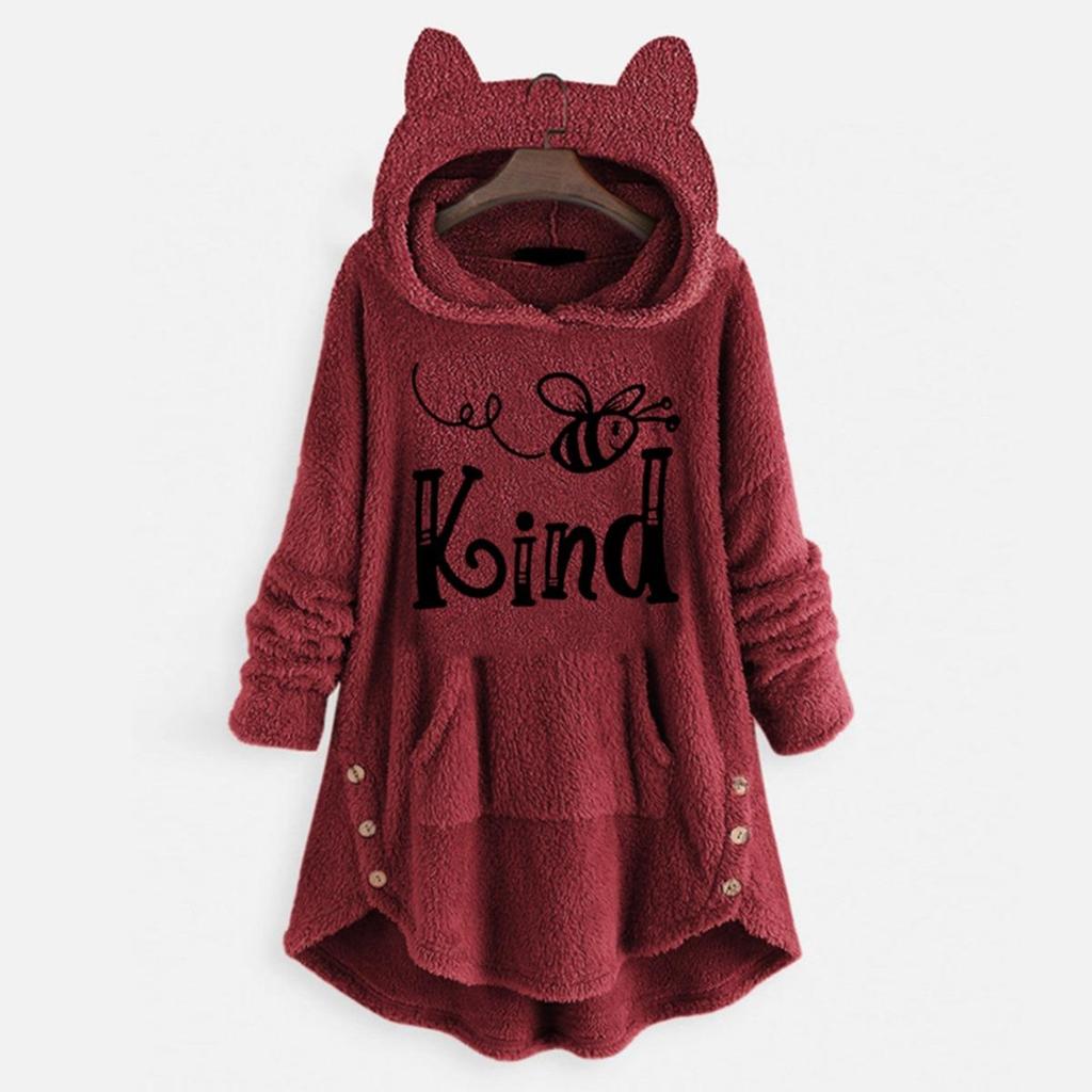 Autumn and Winter Hoodie, Women's Hooded Long Sleeved Double-sided Velvet Women's Oversized Jacket